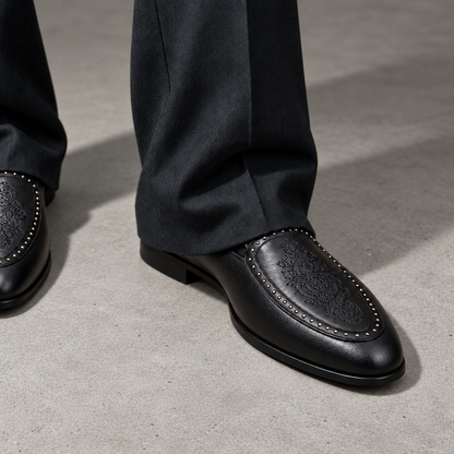 ETHNIC SLIP-ONS WITH RIVET DETAIL