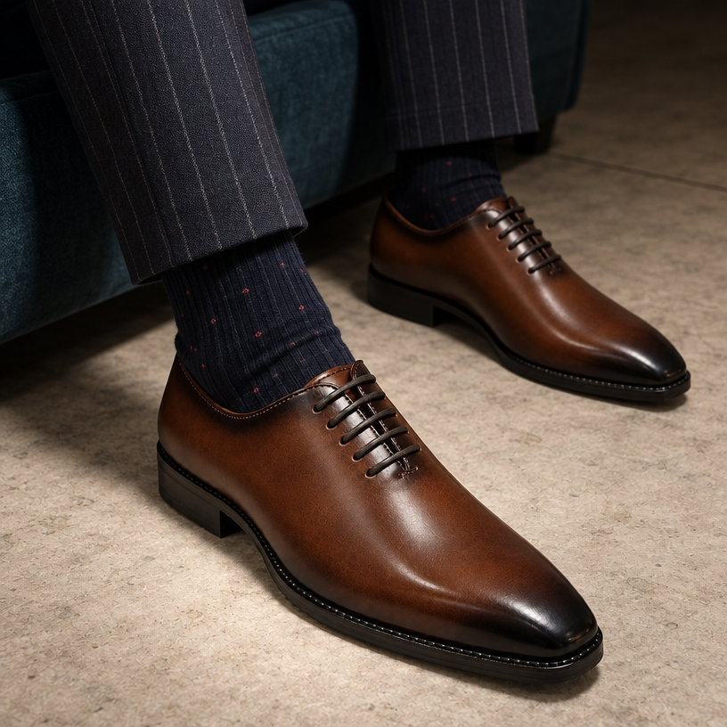 WHOLECUT LACE-UP- BROWN