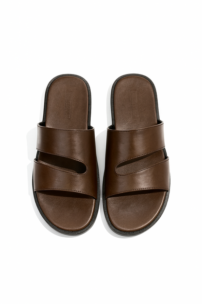CROSSCUT SANDALS- BROWN