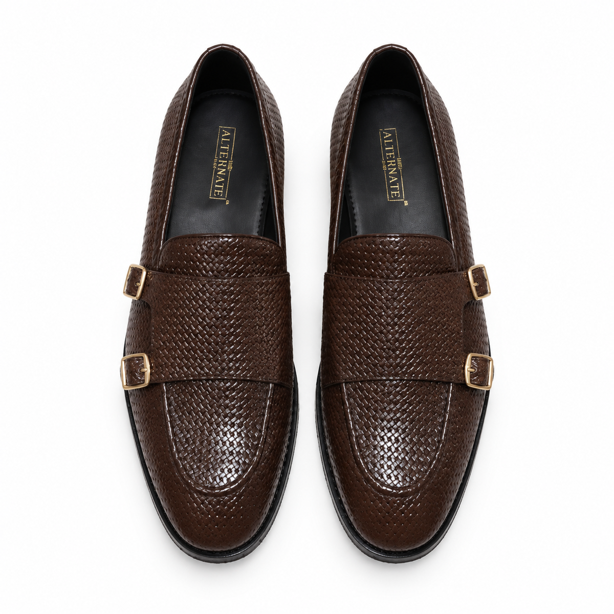 WOVEN MONKSTRAPS-BROWN
