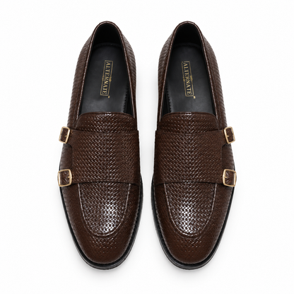 WOVEN MONKSTRAPS-BROWN