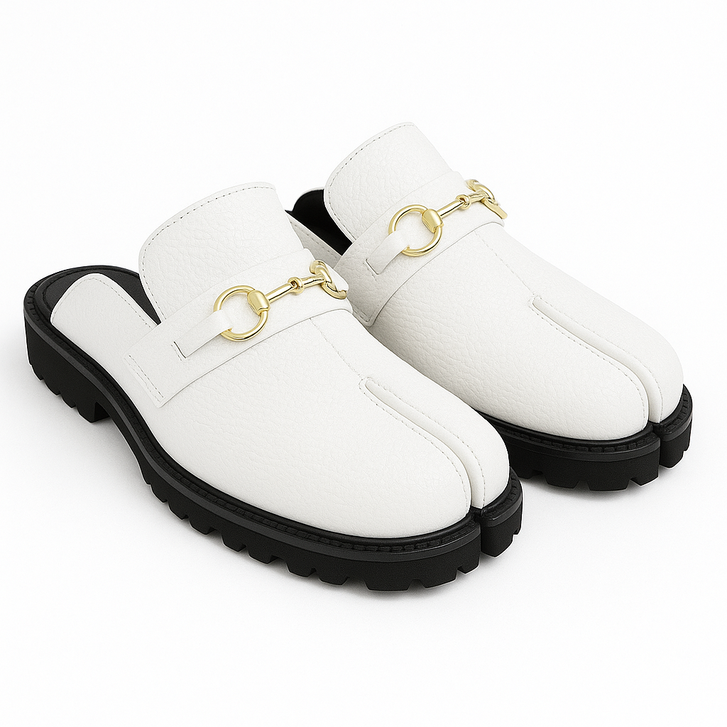 TABI TOE MULES-WHITE