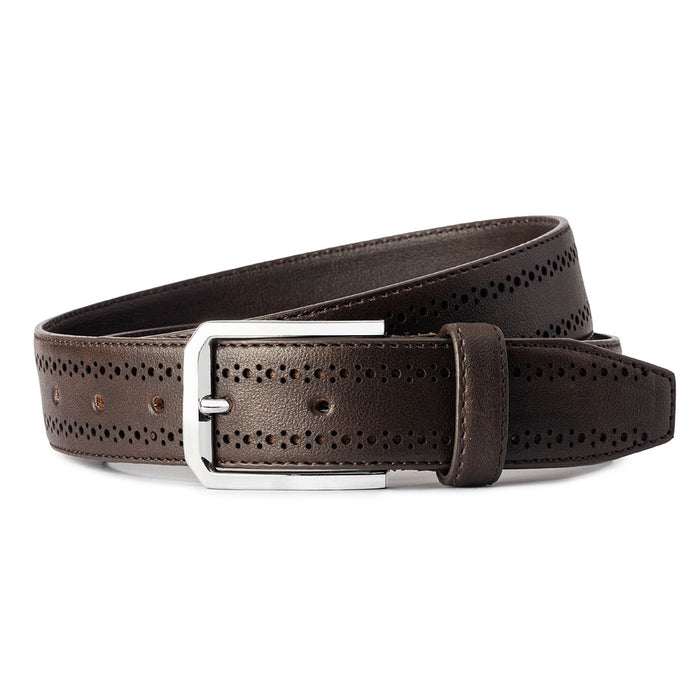 Belt with brogue detail - Brown