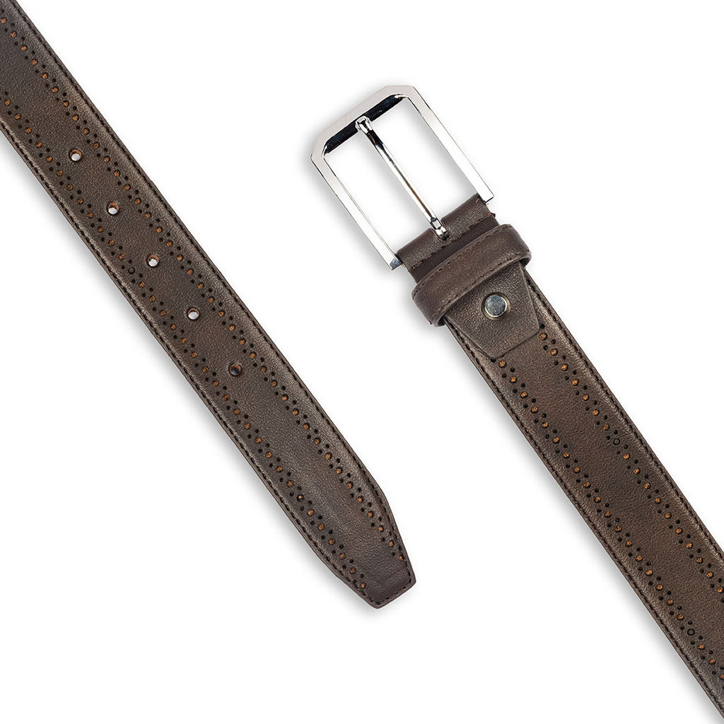 Belt with brogue detail - Brown