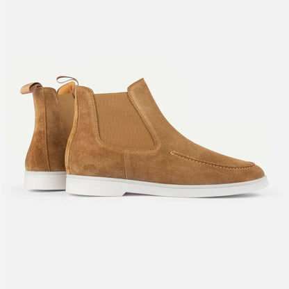 TAN CHELSEA BOOTS WITH RUBBER OUTSOLE