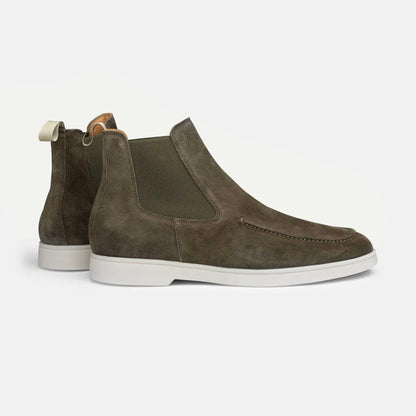 BROWN CHELSEA BOOTS WITH RUBBER OUTSOLE