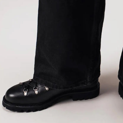 Textured Boot With Commando Out Sole
