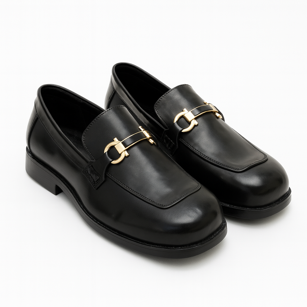 BOX TOE BIT LOAFER- BLACK