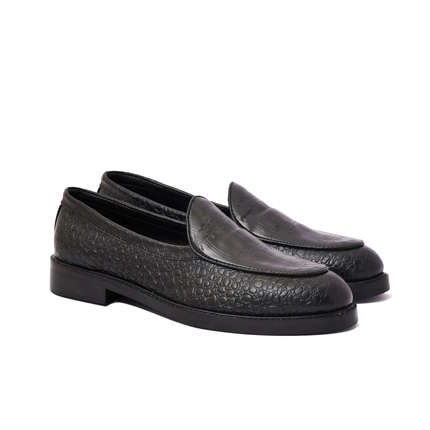 EMBOSSED SLIP-ONS- BLACK
