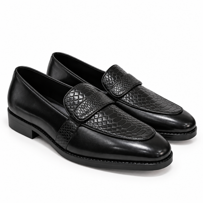 EMBOSSED SLIP-ONS-BLACK