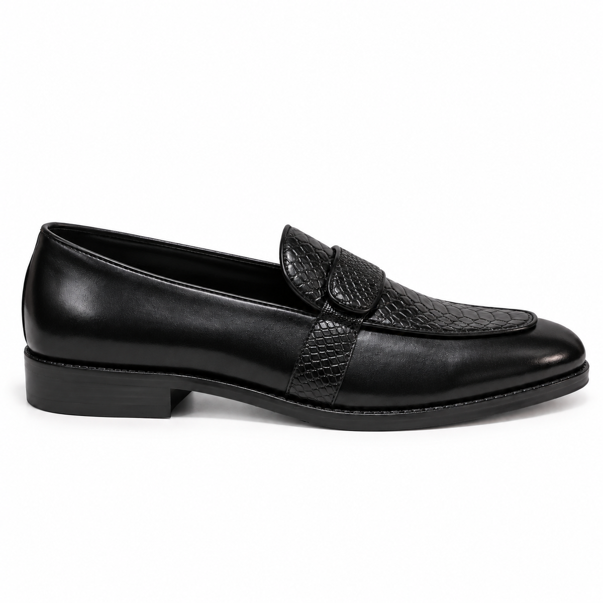 EMBOSSED SLIP-ONS-BLACK