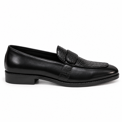 EMBOSSED SLIP-ONS-BLACK