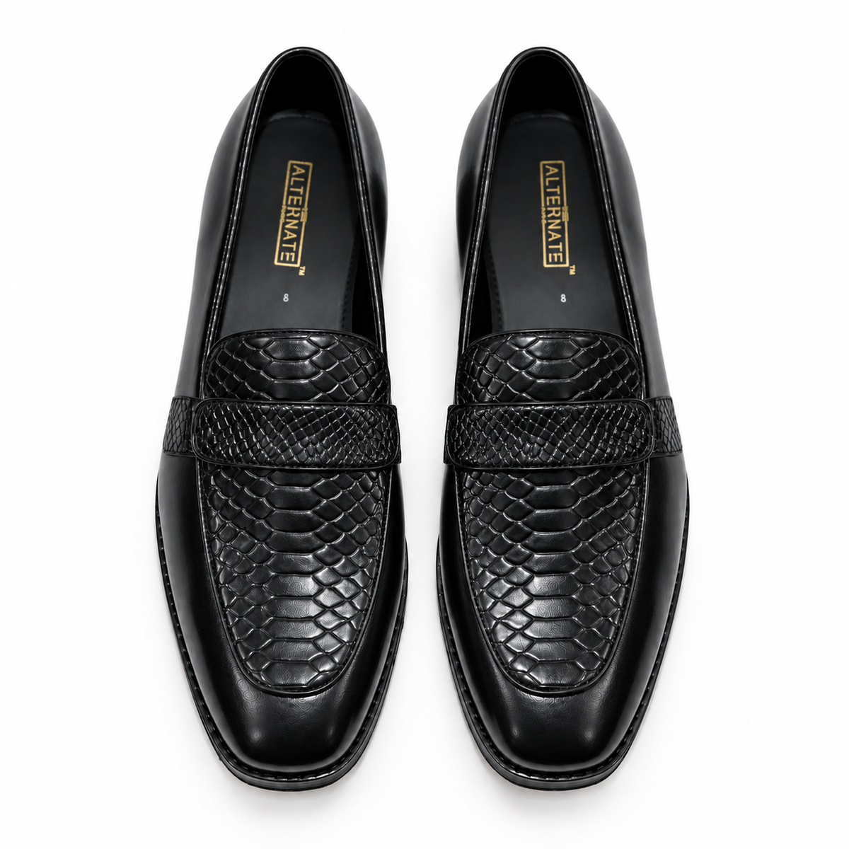 EMBOSSED SLIP-ONS-BLACK
