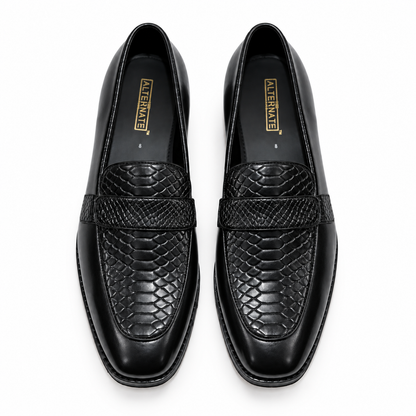 EMBOSSED SLIP-ONS-BLACK