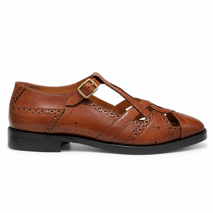 ETHNIC FISHERMAN SANDALS- TAN