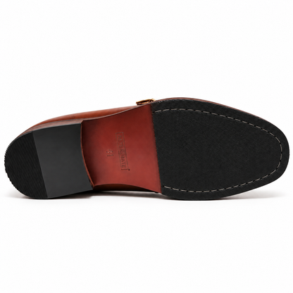 PLATED DOUBLE MONK SLIP-ONS-TAN