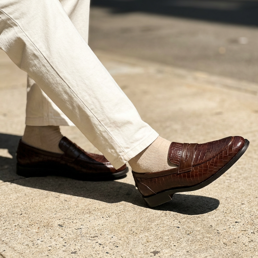 CROCO SLIP-ONS- CHERRY