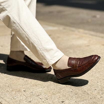 CROCO SLIP-ONS- CHERRY