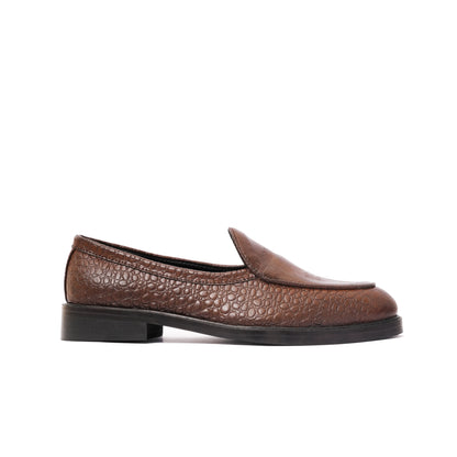 EMBOSSED SLIP-ONS - BROWN