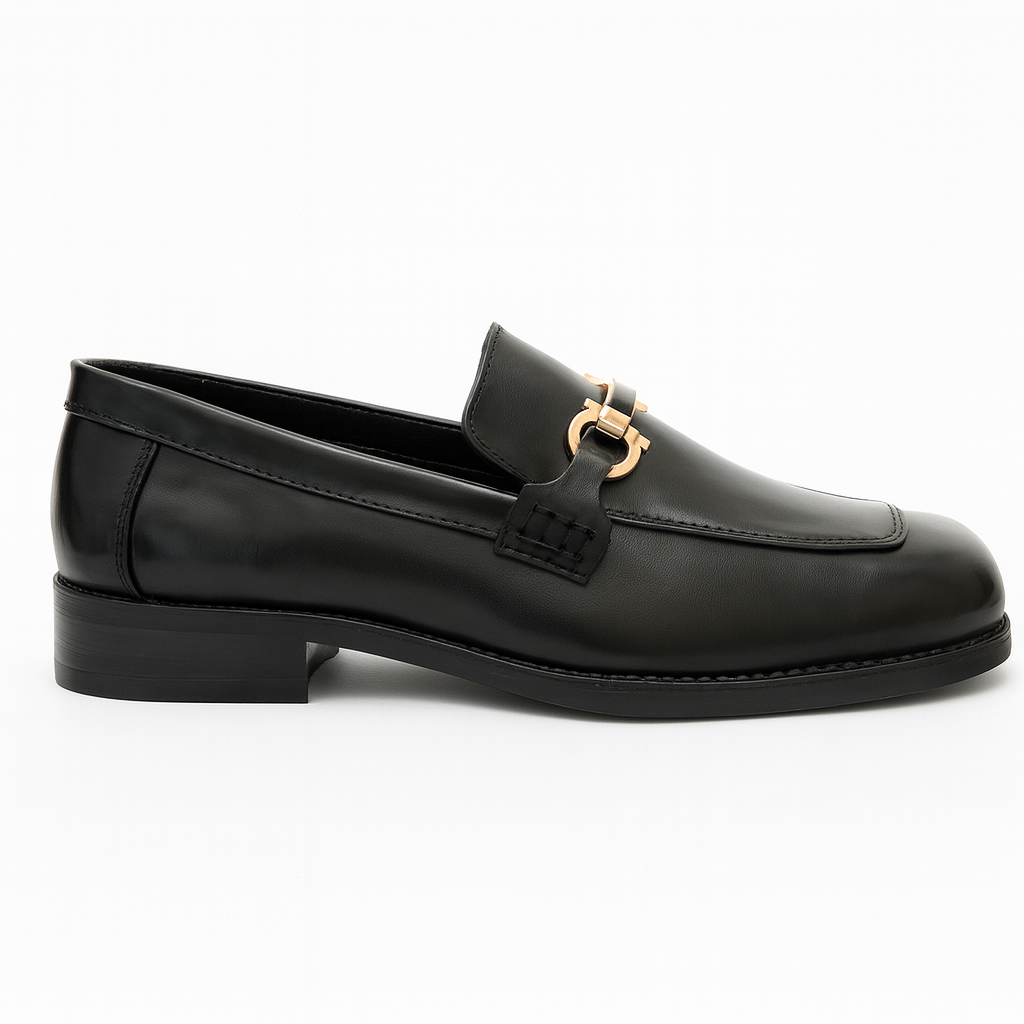 BOX TOE BIT LOAFER- BLACK