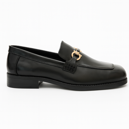 BOX TOE BIT LOAFER- BLACK
