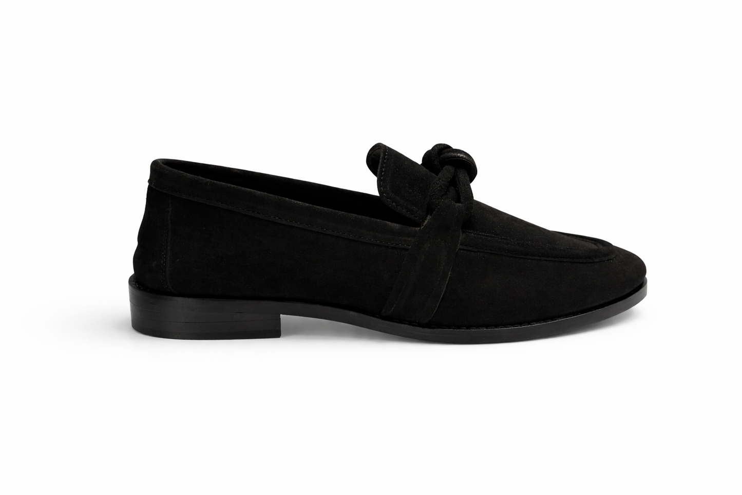 KNOT SLIP-ONS IN SUEDE -BLACK