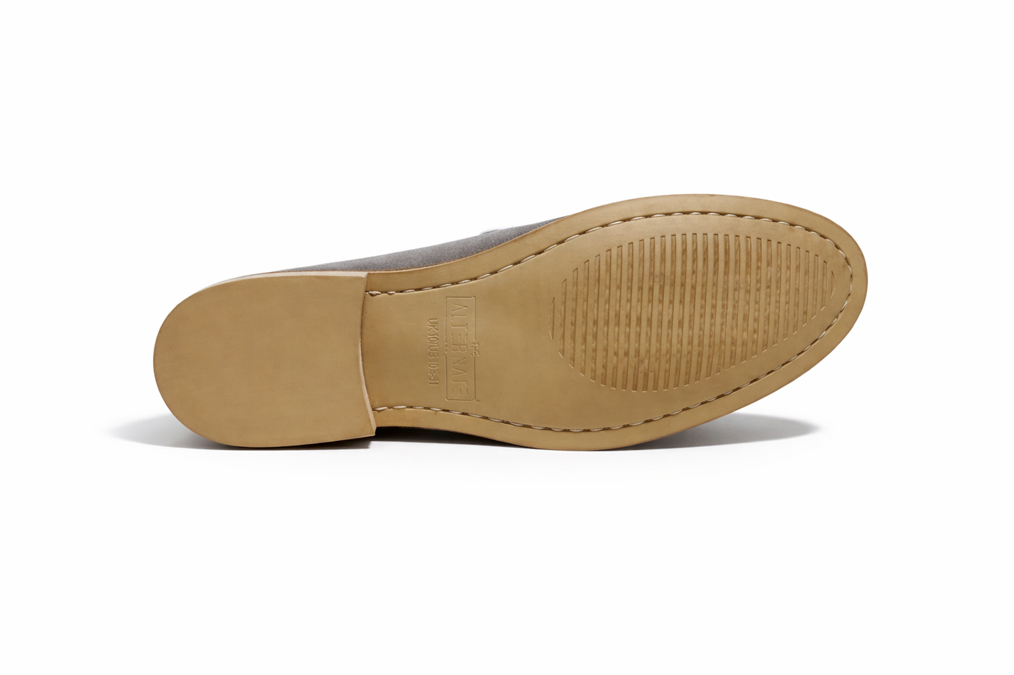 SUEDE SLIP-ONS WITH PIPING DETAIL-GREY