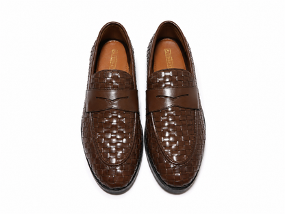 THE WEAVE LOAFER-BROWN