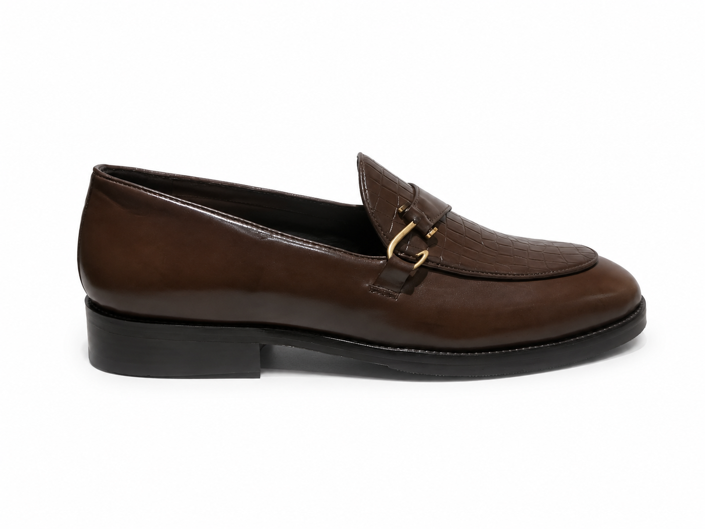 Croco hook Loafer - BROWN