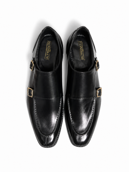 Monk straps shoes - black