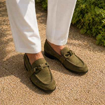 KNOT SLIP-ONS IN SUEDE -OLIVE