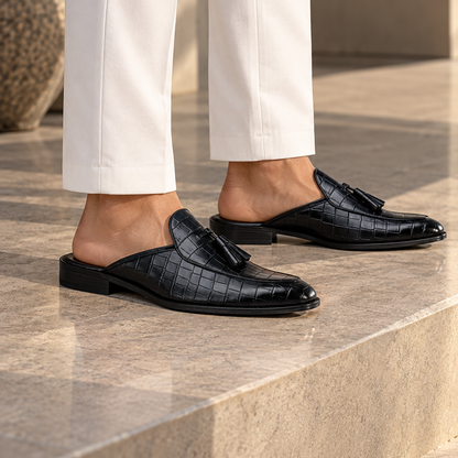 ALLIGATOR MULES-BLACK