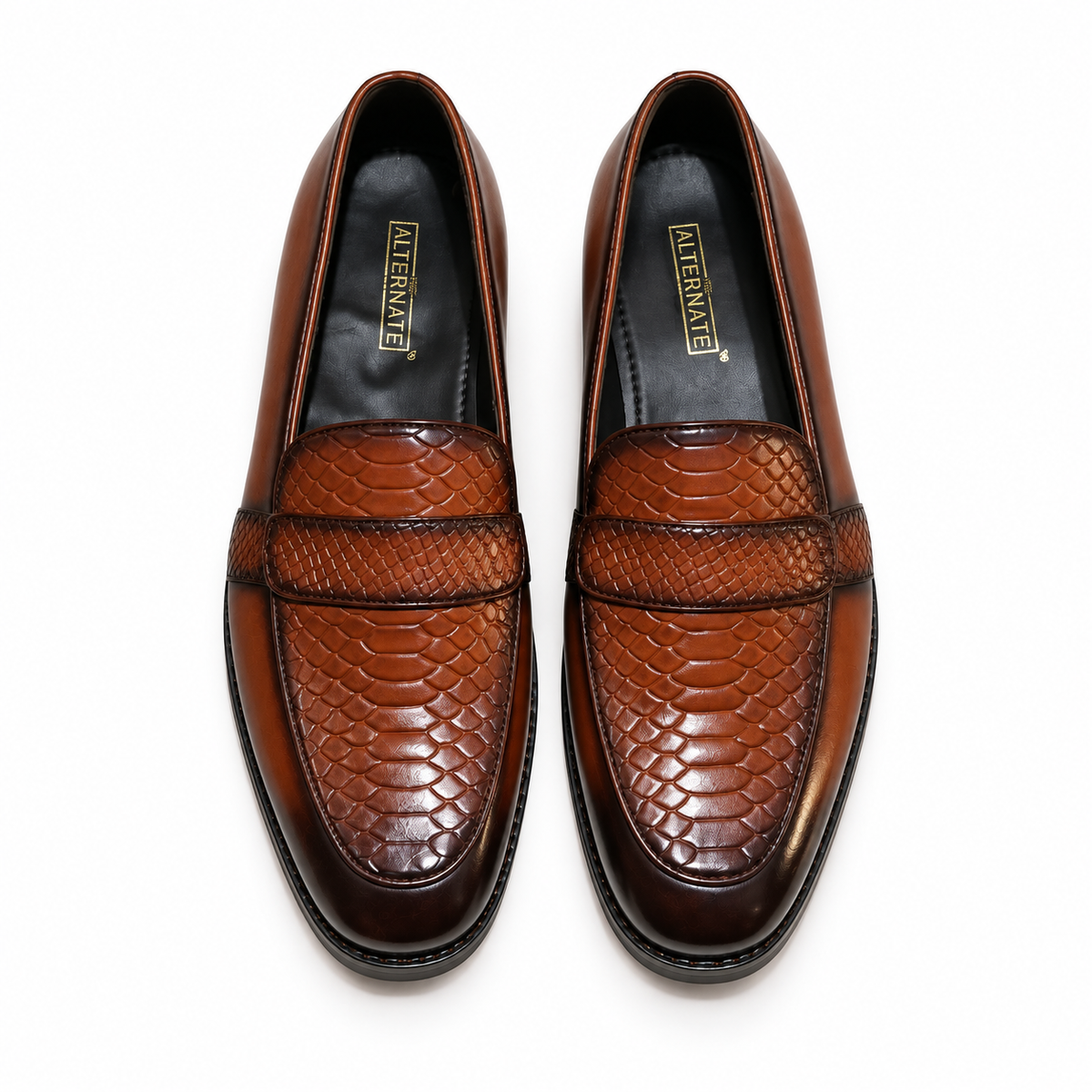 EMBOSSED SLIP-ONS-TAN