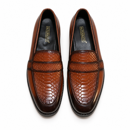 EMBOSSED SLIP-ONS-TAN