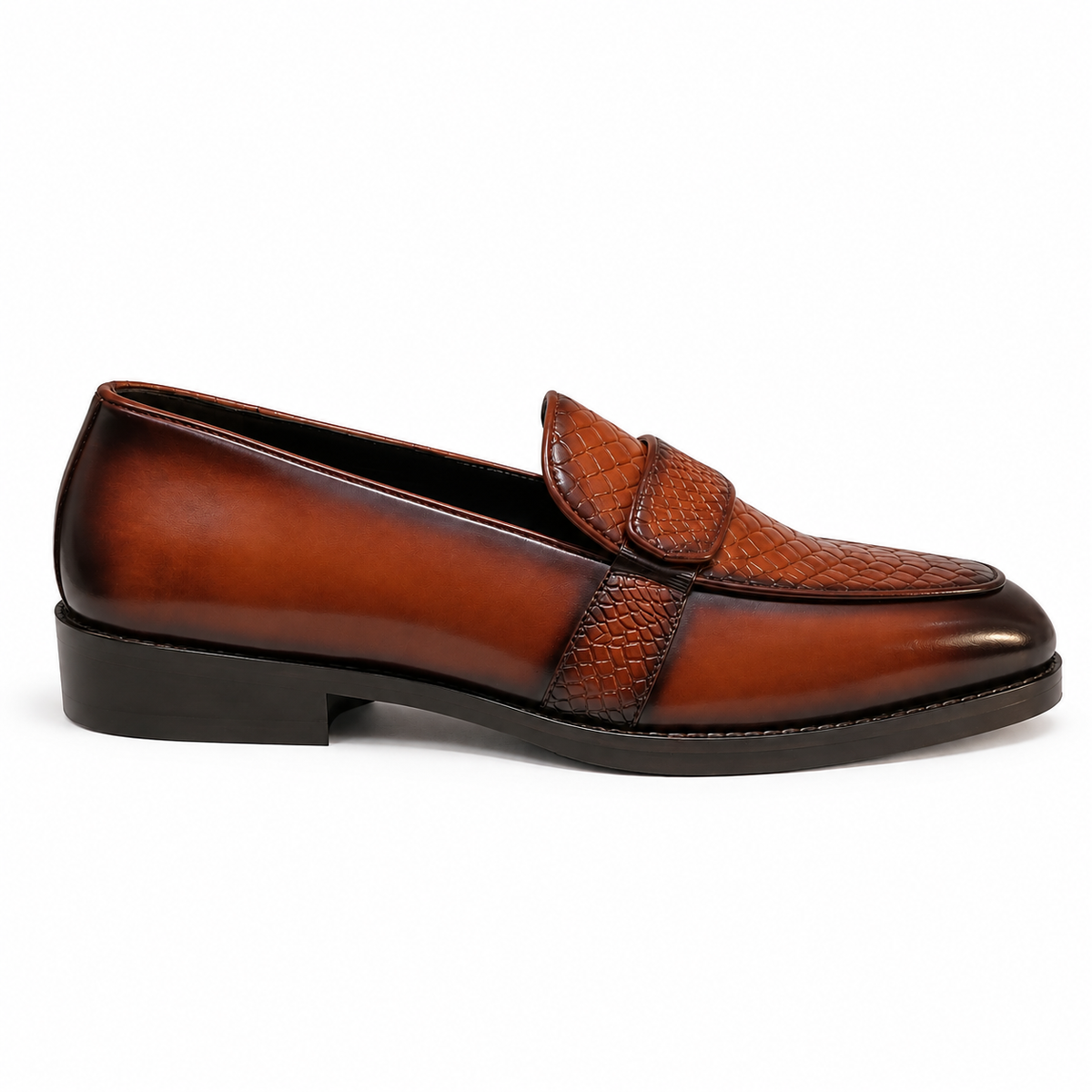EMBOSSED SLIP-ONS-TAN