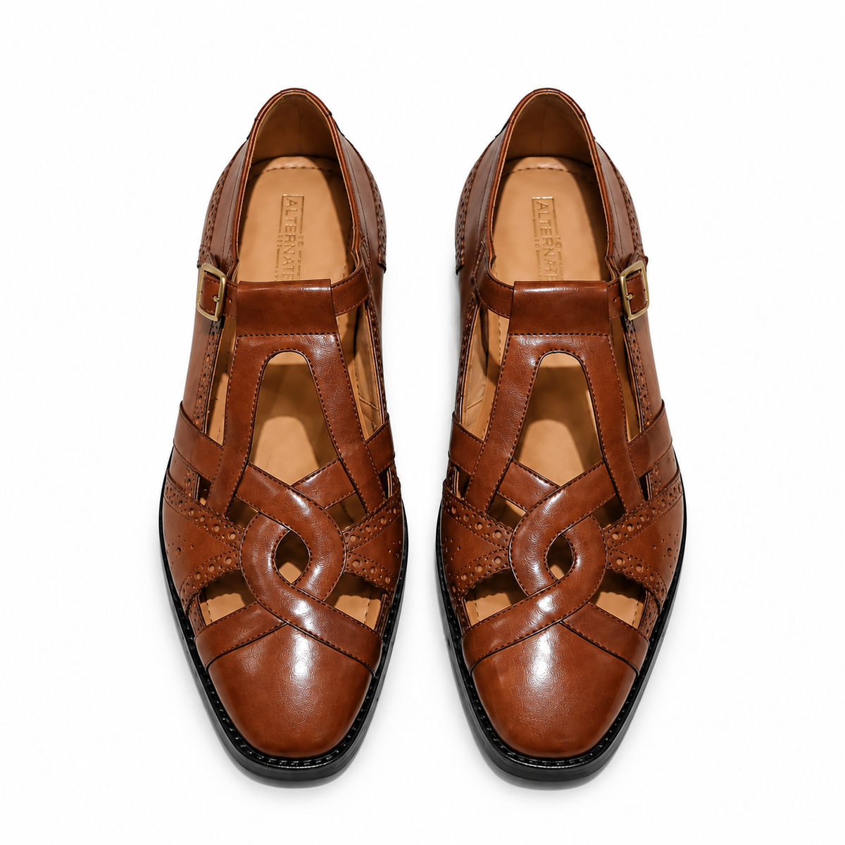 ETHNIC FISHERMAN SANDALS- TAN