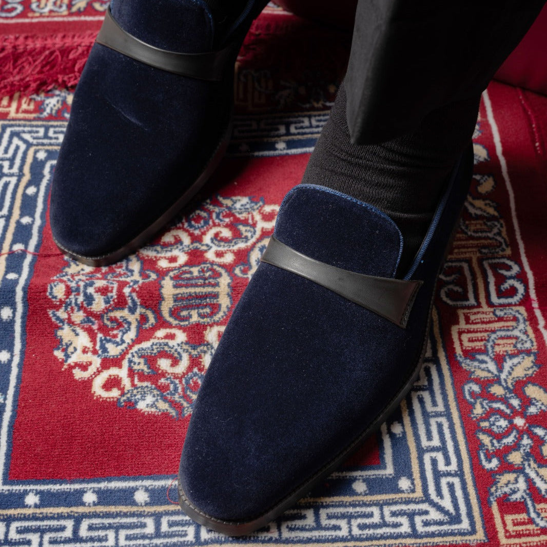 MIDNIGHT VELVET LOAFER- NAVY