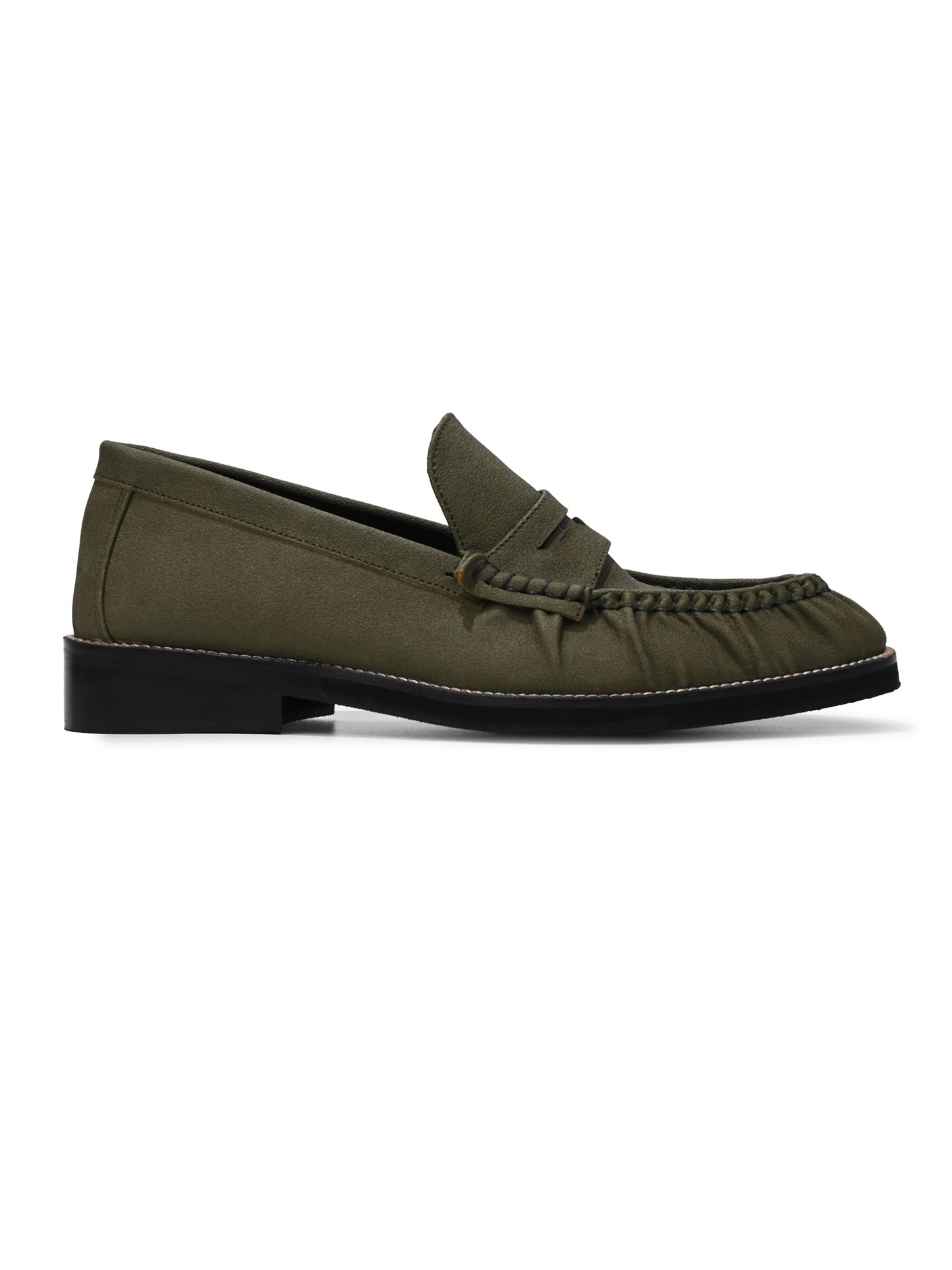 UNLINED WOVEN PENNY LOAFERS- OLIVE