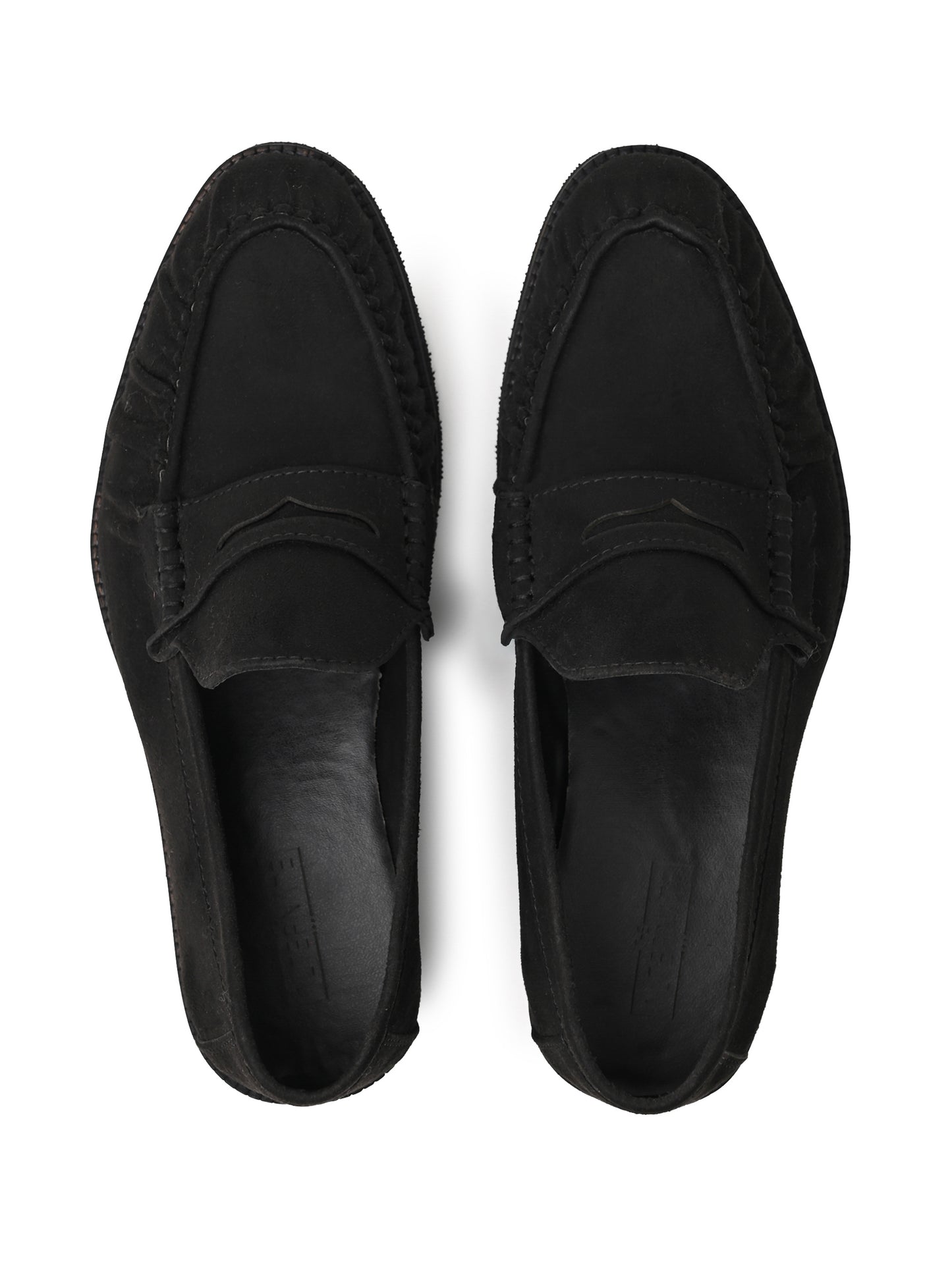 UNLINED WOVEN PENNY LOAFERS-BLACK