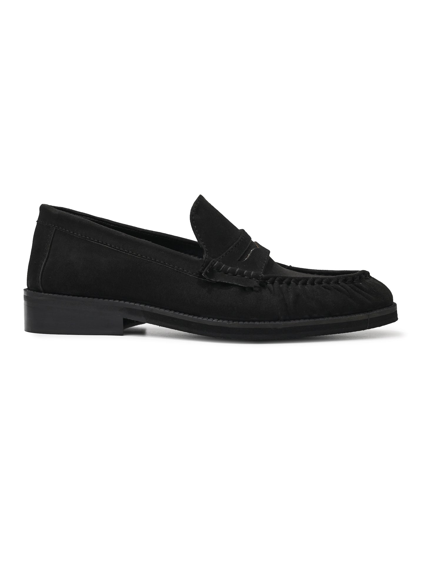 UNLINED WOVEN PENNY LOAFERS-BLACK