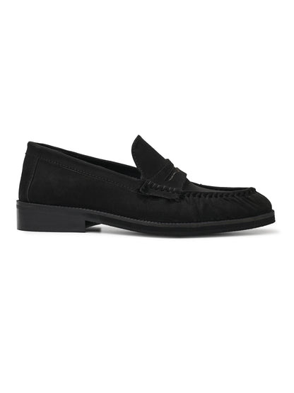 UNLINED WOVEN PENNY LOAFERS-BLACK