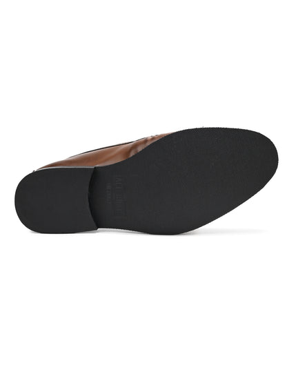 UNLINED WOVEN PENNY LOAFERS-DARK TAN
