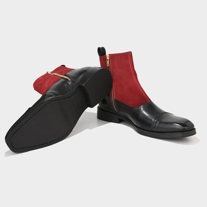 REDLINE CONTRAST ANKLE BOOTS
