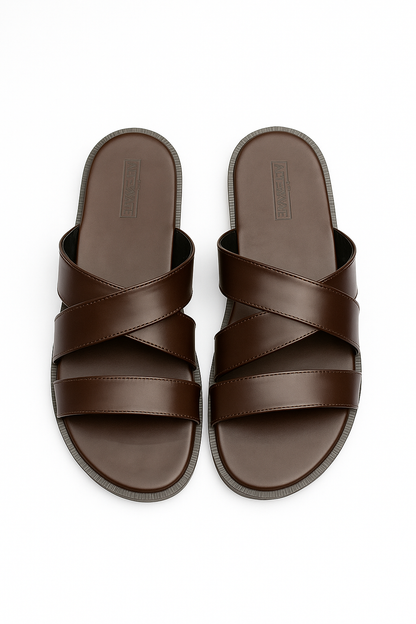 BROWN STRAP SANDALS