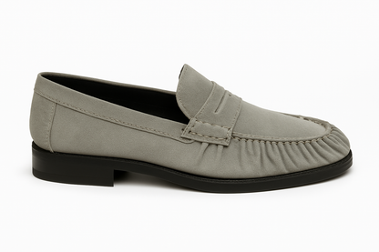 UNLINED WOVEN PENNY LOAFERS- LIGHT GREY