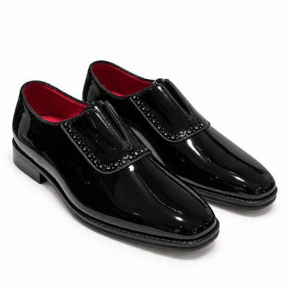 Black Patent derby with elastic closure