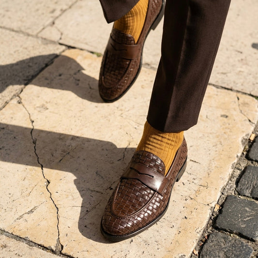 THE WEAVE LOAFER-BROWN