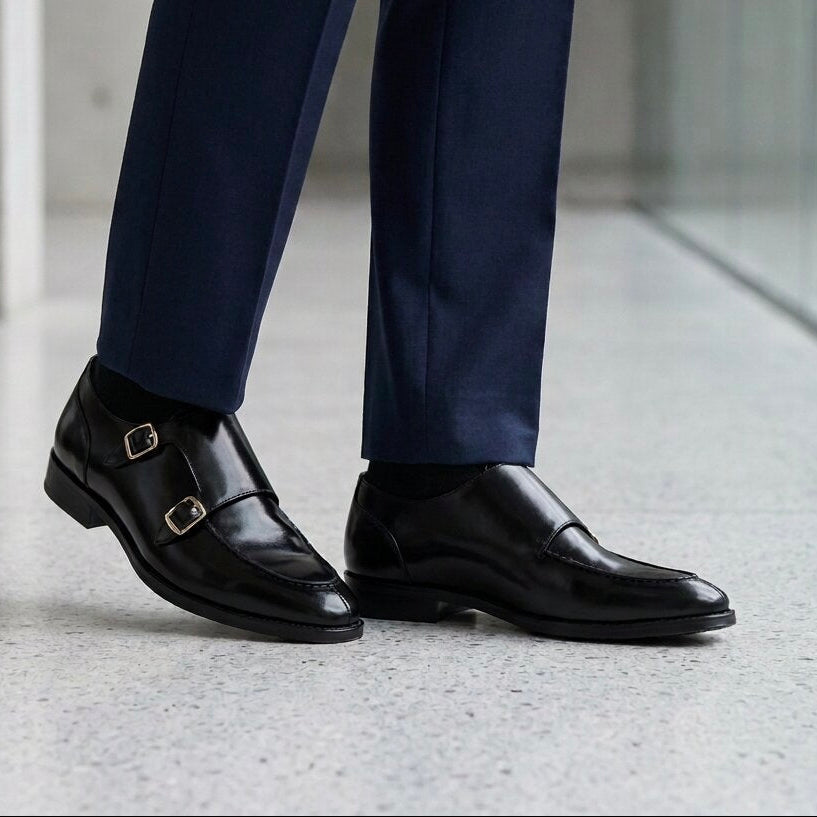 Monk straps shoes - black