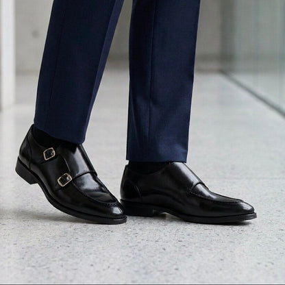 Monk straps shoes - black