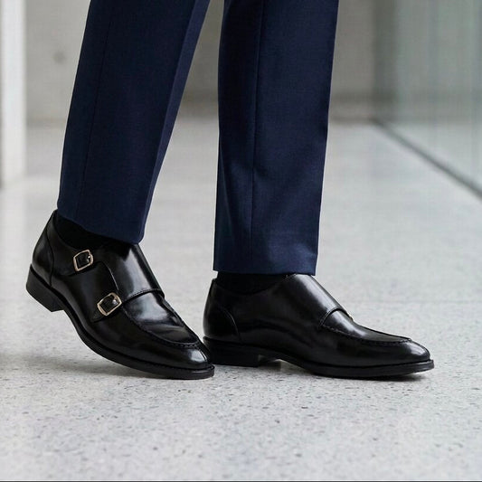 Monk straps shoes - black